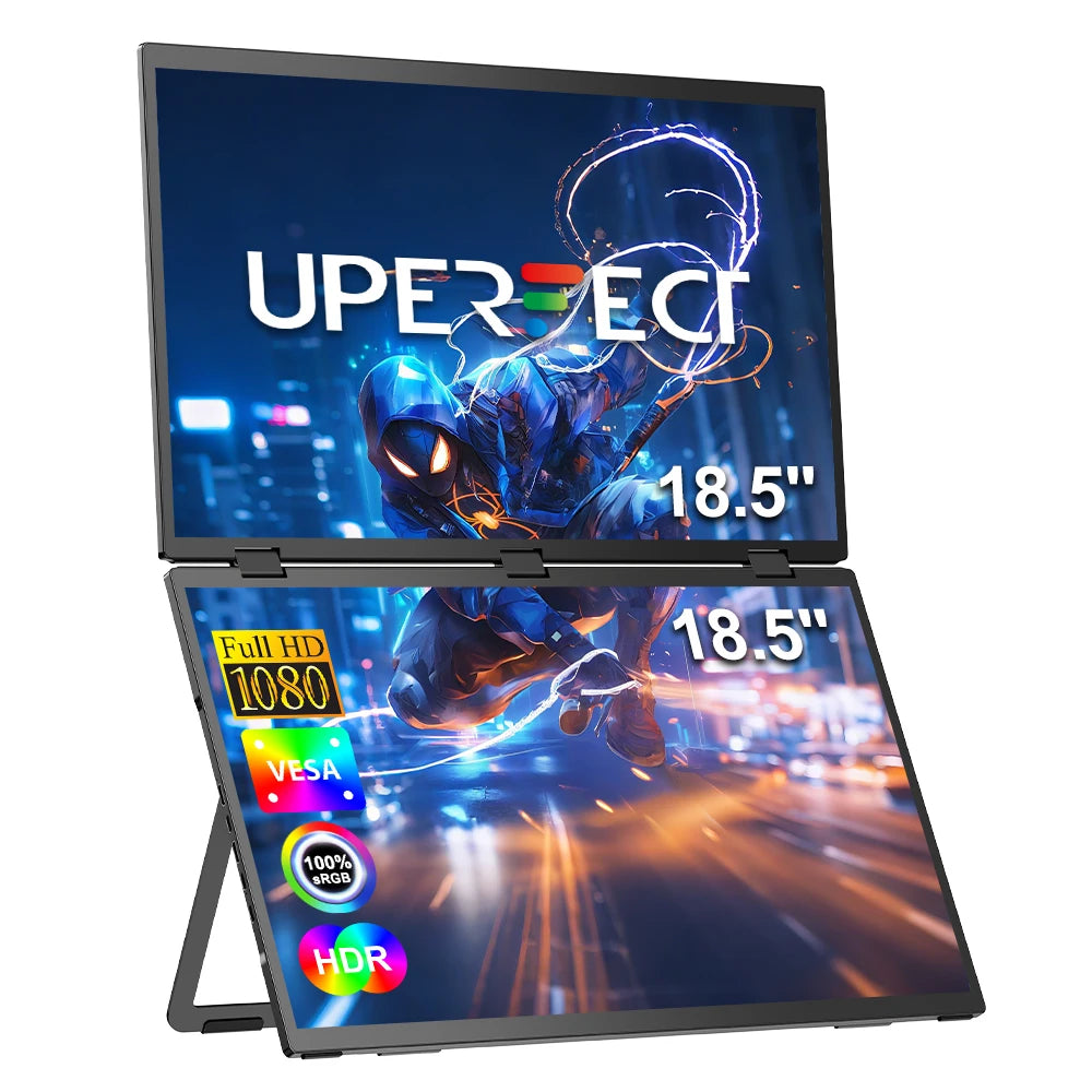 UPERFECT 18.5” 100Hz Dual Portable Monitor