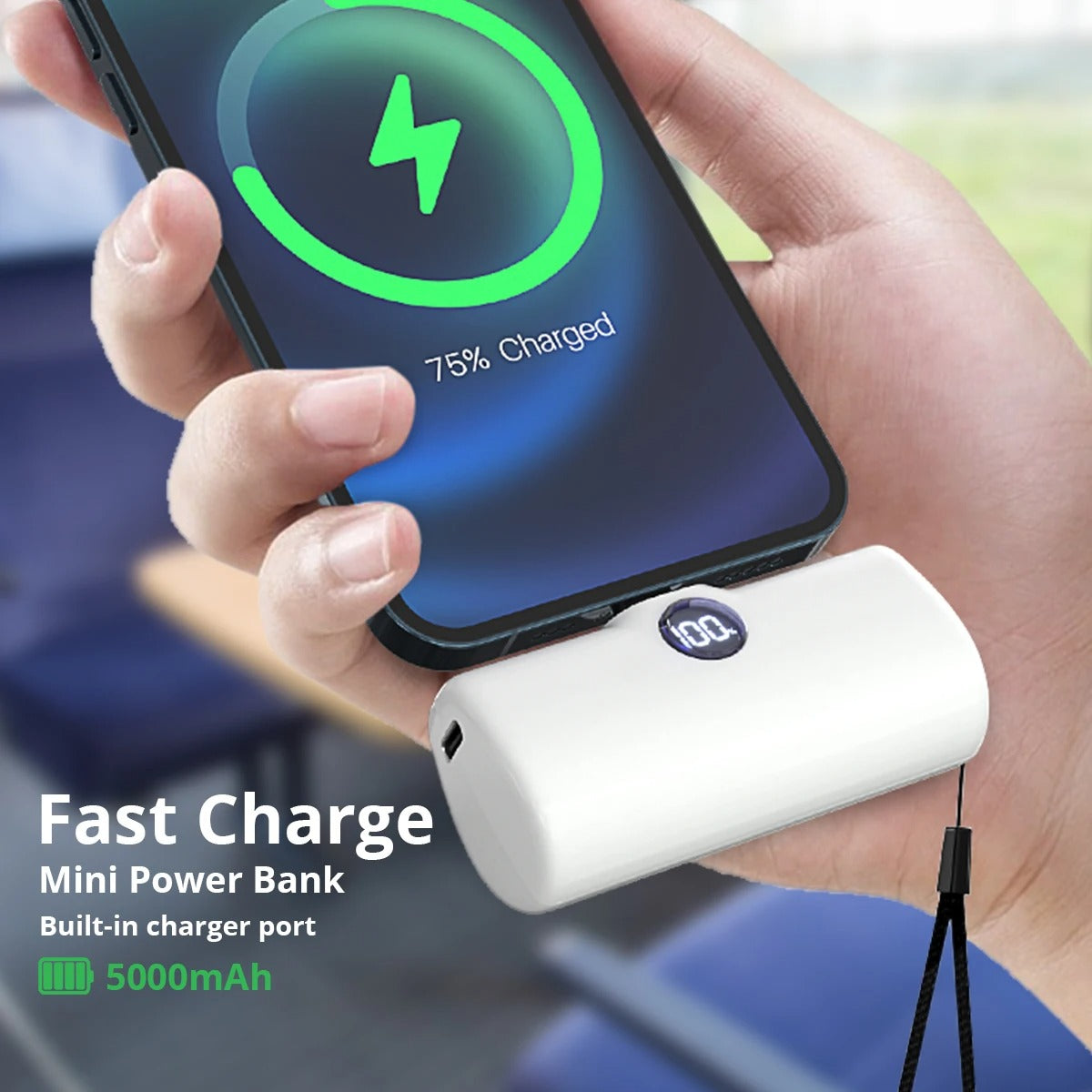 Liboer Mini Power Bank 5000mAh – Fast Charging LED Display