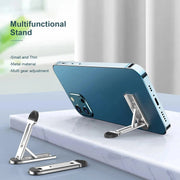 Folding Zinc Alloy Stand – Adjustable Phone & Tablet Holder