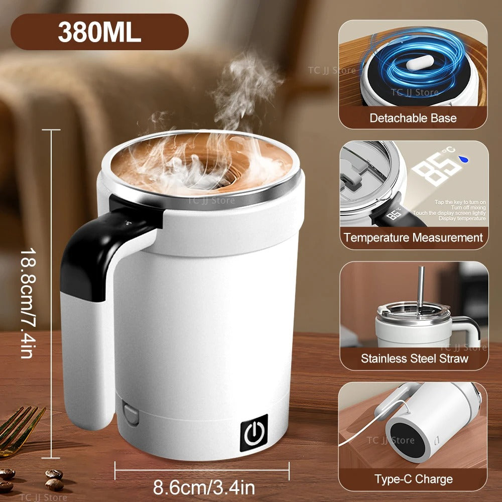 Automatic Self-Stirring Coffee Mug 380ML – USB Magnetic Mixer
