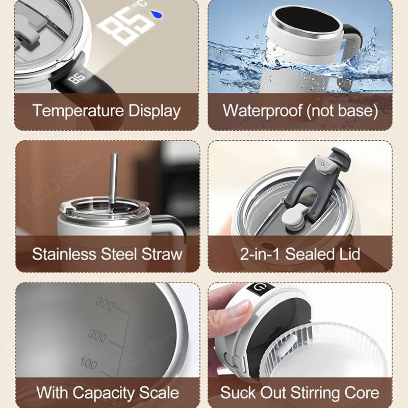 Automatic Self-Stirring Coffee Mug 380ML – USB Magnetic Mixer
